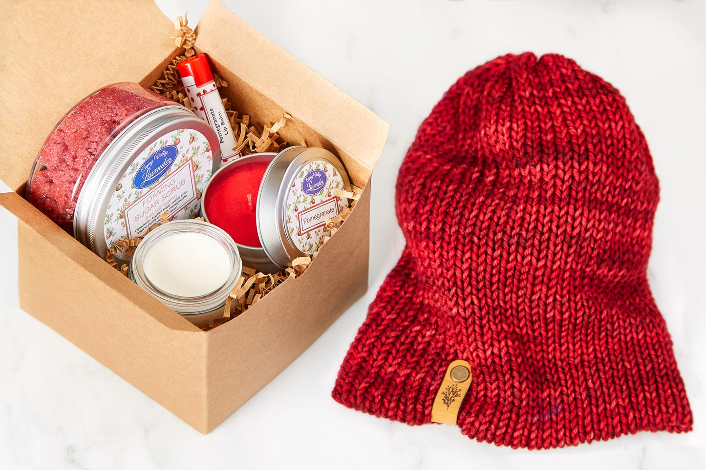 CUTE + COZY KNIT CAP - POMEGRANATE